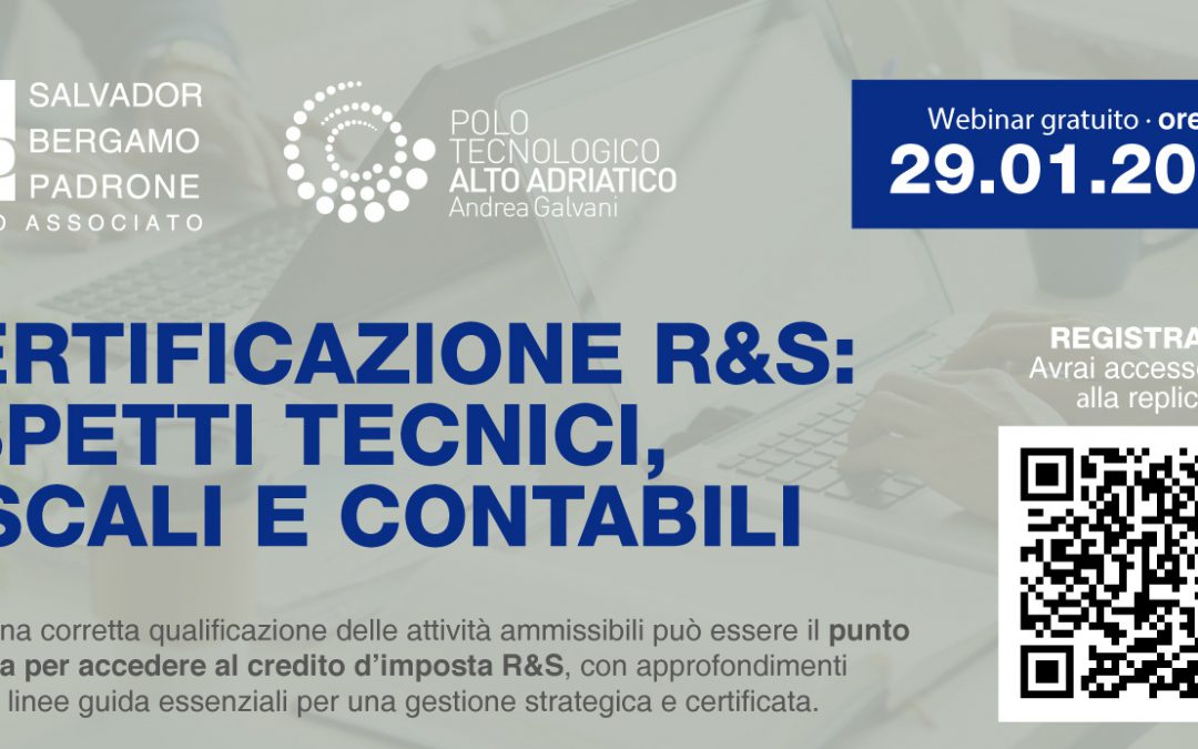 Certificazione R&S: Aspetti Tecnici, Fiscali e Contabili